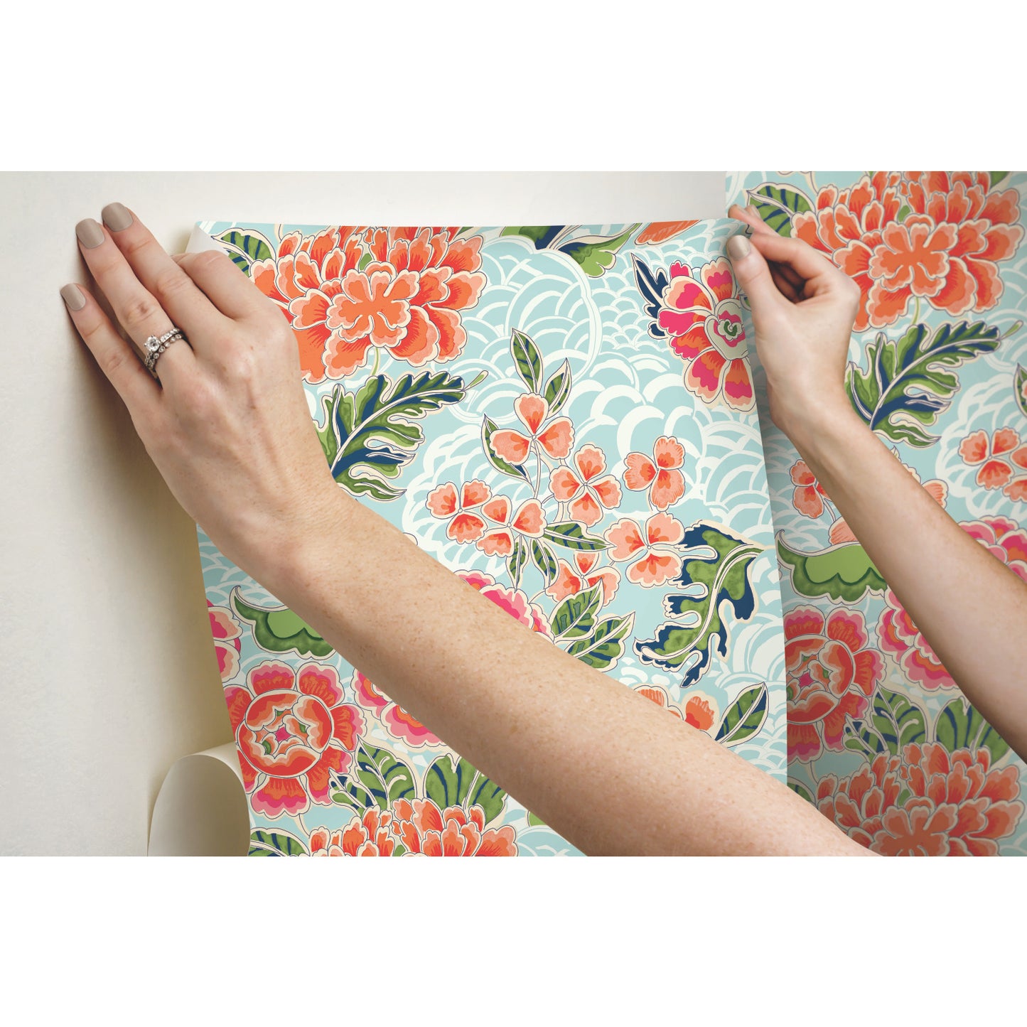 York Wallcoverings RoomMates Zen Garden Blue Peel and Stick Wallpaper Modern Zen Blues  Wallpaper - RMK11854RL