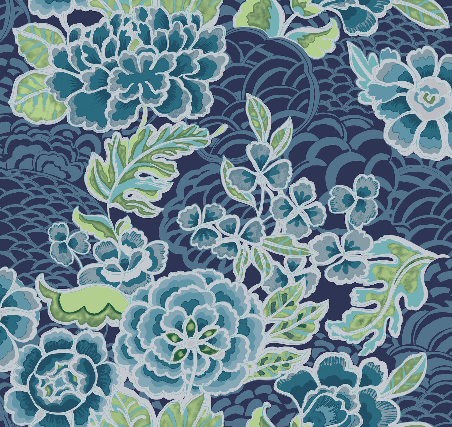 York Wallcoverings RoomMates Zen Garden Blue Peel and Stick Wallpaper Modern Zen Blues  Wallpaper - RMK11855RL