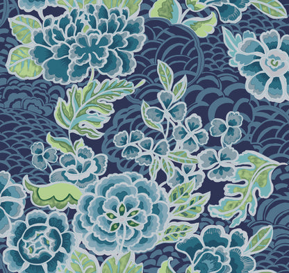 York Wallcoverings RoomMates Zen Garden Blue Peel and Stick Wallpaper Modern Zen Blues  Wallpaper - RMK11855RL