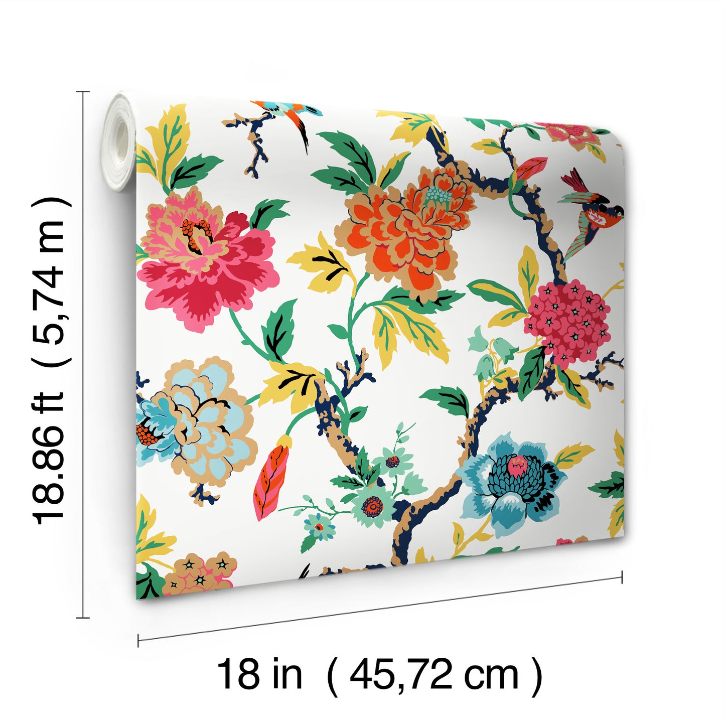 York Wallcoverings RoomMates Candid Moments Red Peel and Stick Wallpaper Traditional Botanical Reds  Wallpaper - RMK11861RL