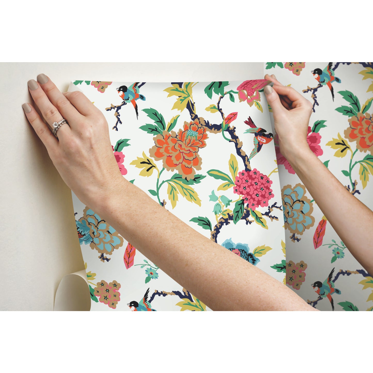 York Wallcoverings RoomMates Candid Moments Red Peel and Stick Wallpaper Traditional Botanical Reds  Wallpaper - RMK11861RL