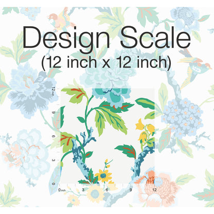 York Wallcoverings RoomMates Candid Moments Blue Peel and Stick Wallpaper Traditional Botanical Blues  Wallpaper - RMK11862RL