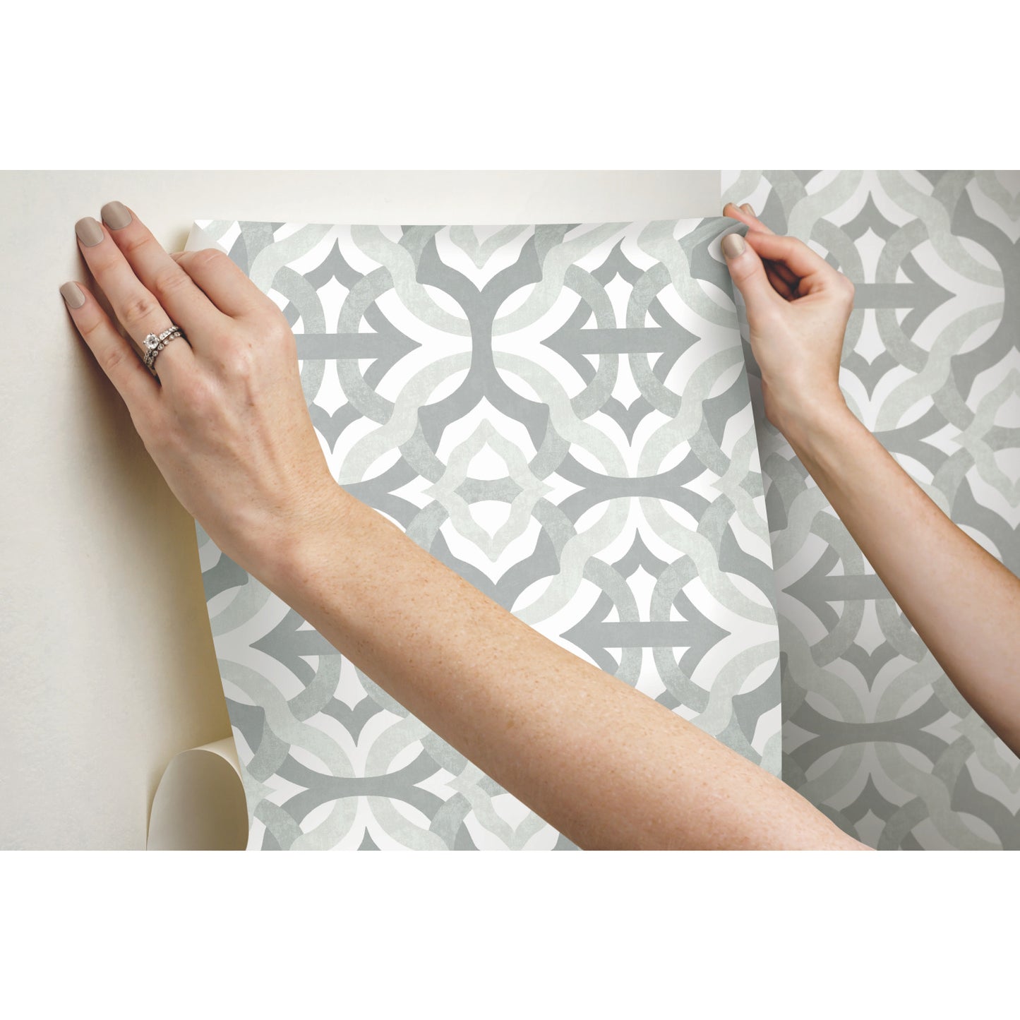 York Wallcoverings RoomMates Tipton Taupe Peel and Stick Wallpaper Modern Abstract Neutrals  Wallpaper - RMK11865RL