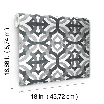 York Wallcoverings RoomMates Tipton Grey Peel and Stick Wallpaper Modern Abstract Greys  Wallpaper - RMK11867RL