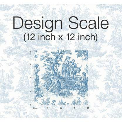 York Wallcoverings RoomMates Country Life Toile Blue Peel and Stick Wallpaper Country Global Blues  Wallpaper - RMK11868WP