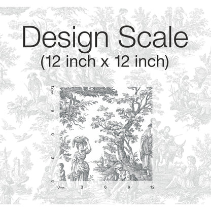 York Wallcoverings RoomMates Country Life Toile Grey Peel and Stick Wallpaper Country Global Greys  Wallpaper - RMK11869WP