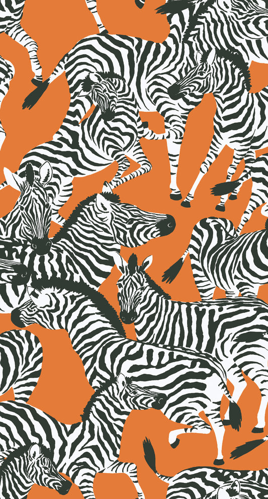 York Wallcoverings RoomMates Herd Together Orange Peel and Stick Wallpaper Traditional  Oranges  Wallpaper - RMK11875RL