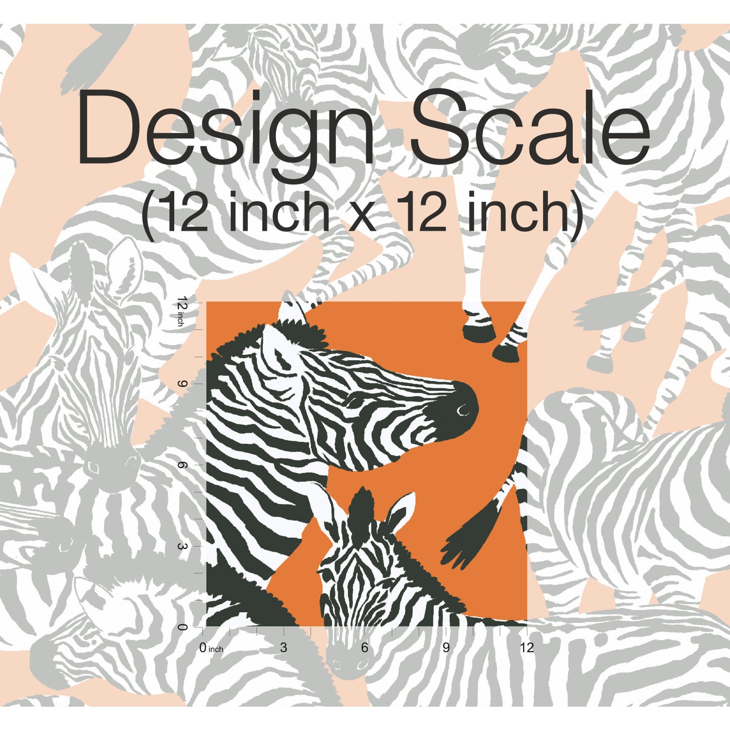 York Wallcoverings RoomMates Herd Together Orange Peel and Stick Wallpaper Traditional  Oranges  Wallpaper - RMK11875RL