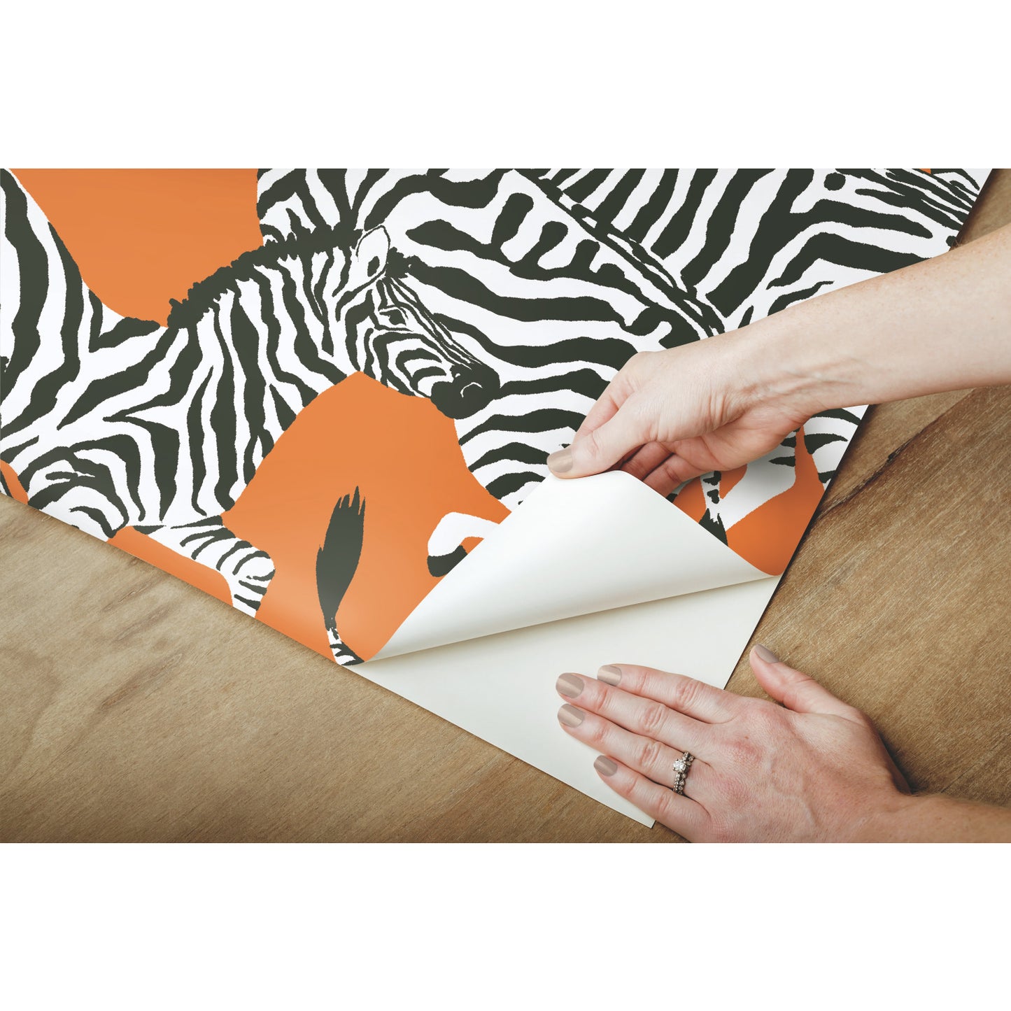 York Wallcoverings RoomMates Herd Together Orange Peel and Stick Wallpaper Traditional  Oranges  Wallpaper - RMK11875RL