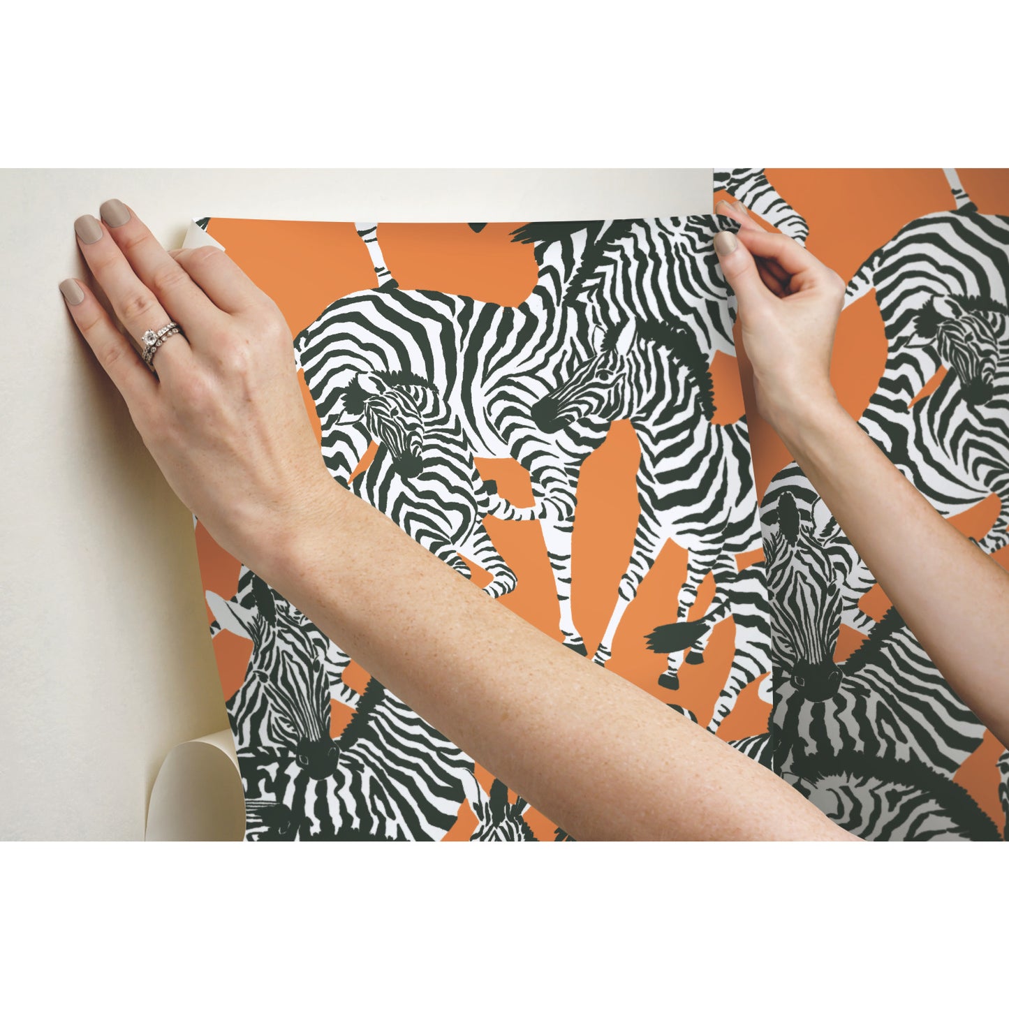 York Wallcoverings RoomMates Herd Together Orange Peel and Stick Wallpaper Traditional  Oranges  Wallpaper - RMK11875RL