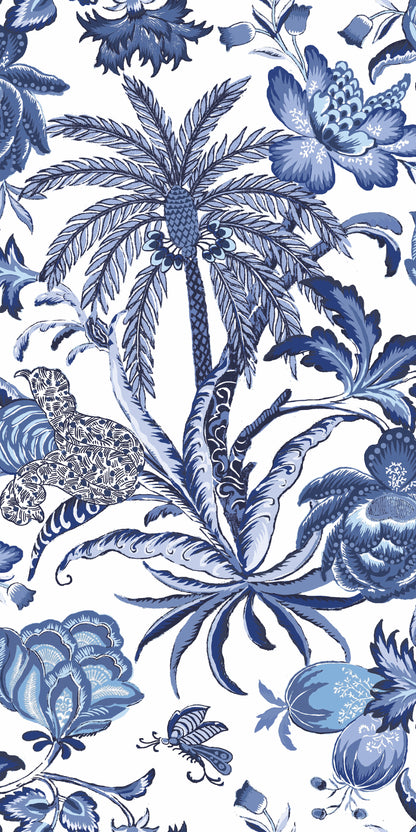 York Wallcoverings RoomMates Exotic Curiosity Blue Peel and Stick Wallpaper Modern Botanical Blues  Wallpaper - RMK11881RL