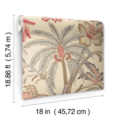 York Wallcoverings RoomMates Exotic Curiosity Taupe Peel and Stick Wallpaper Modern Botanical Neutrals  Wallpaper - RMK11882RL