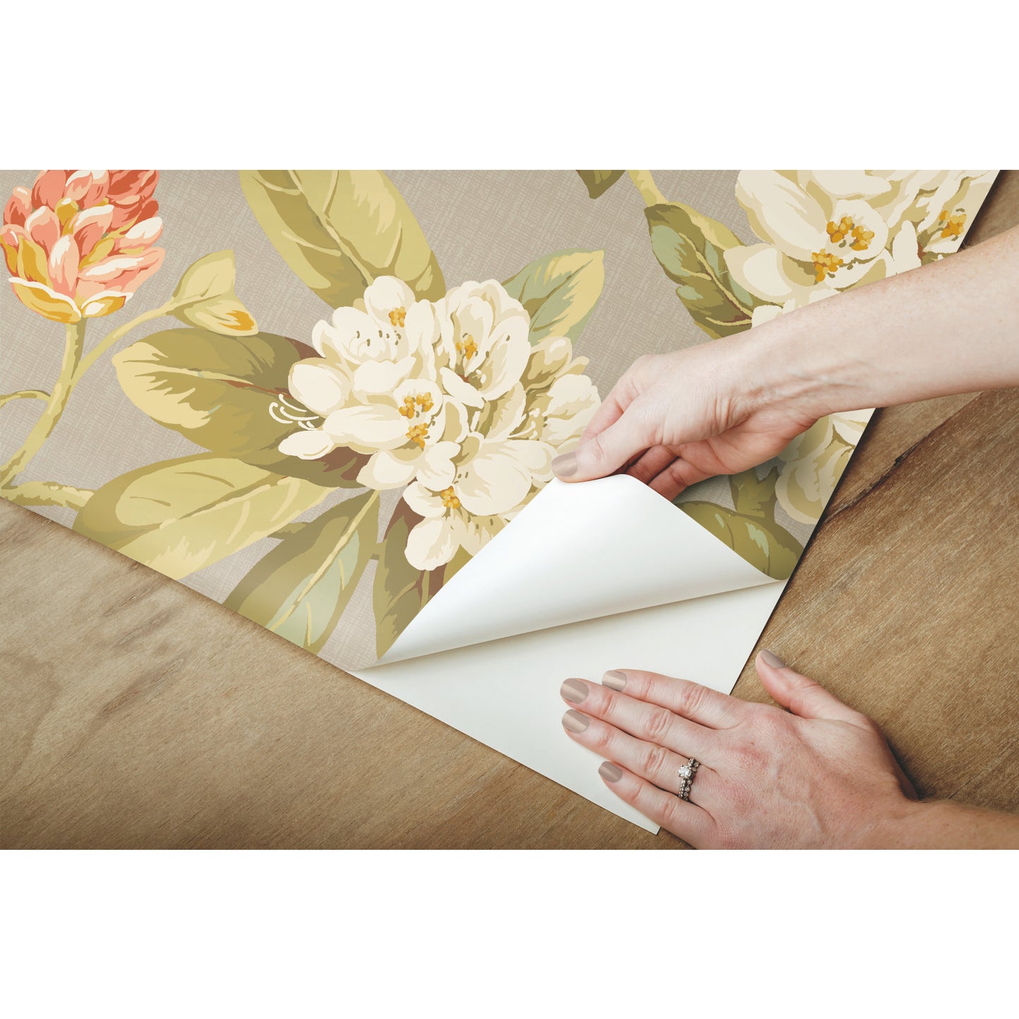 York Wallcoverings RoomMates Live Artfully Taupe Peel and Stick Wallpaper Traditional Nature Neutrals  Wallpaper - RMK11883RL