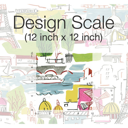 York Wallcoverings RoomMates Arrondissement Green Peel and Stick Wallpaper Modern Travel Greens  Wallpaper - RMK11888RL