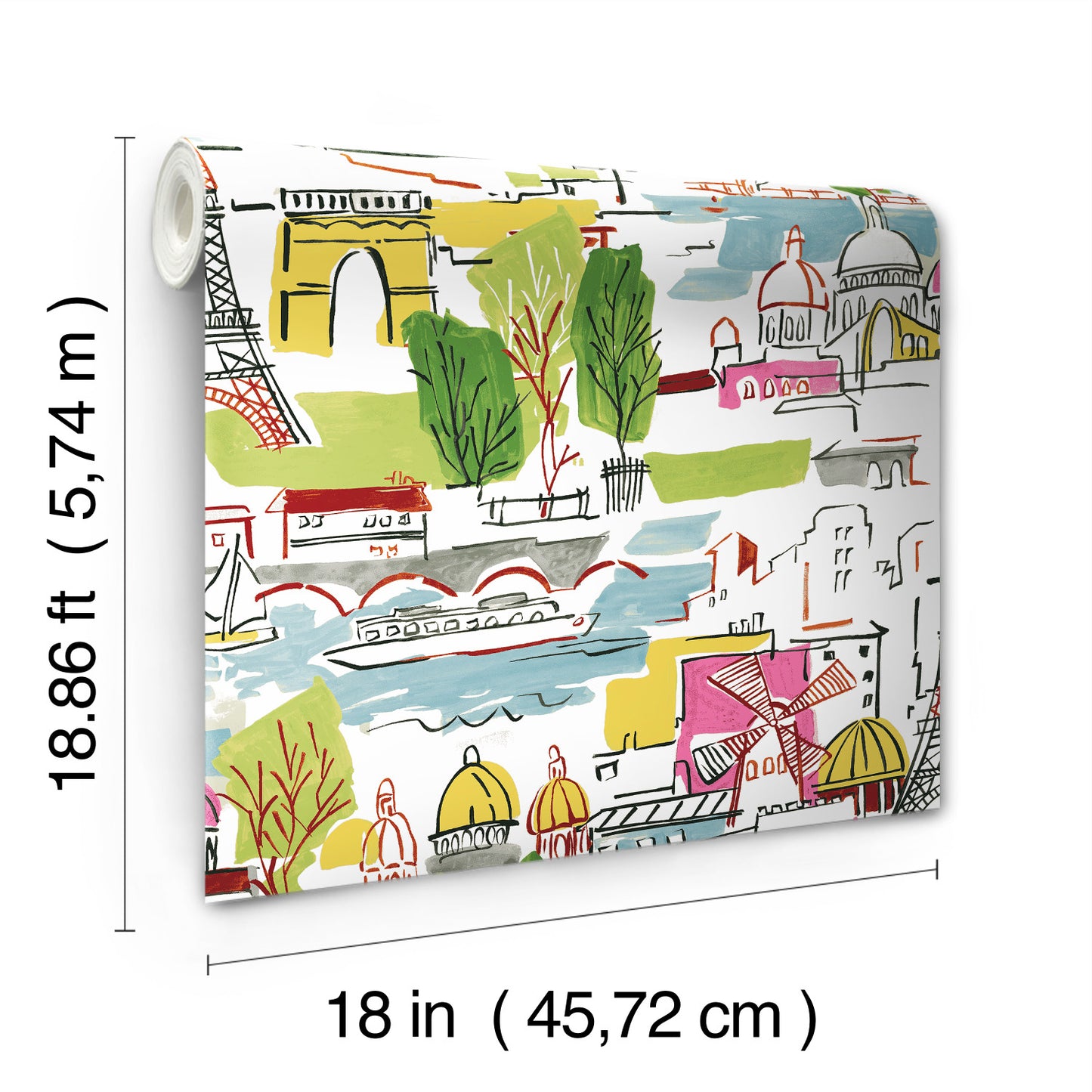 York Wallcoverings RoomMates Arrondissement Green Peel and Stick Wallpaper Modern Travel Greens  Wallpaper - RMK11888RL