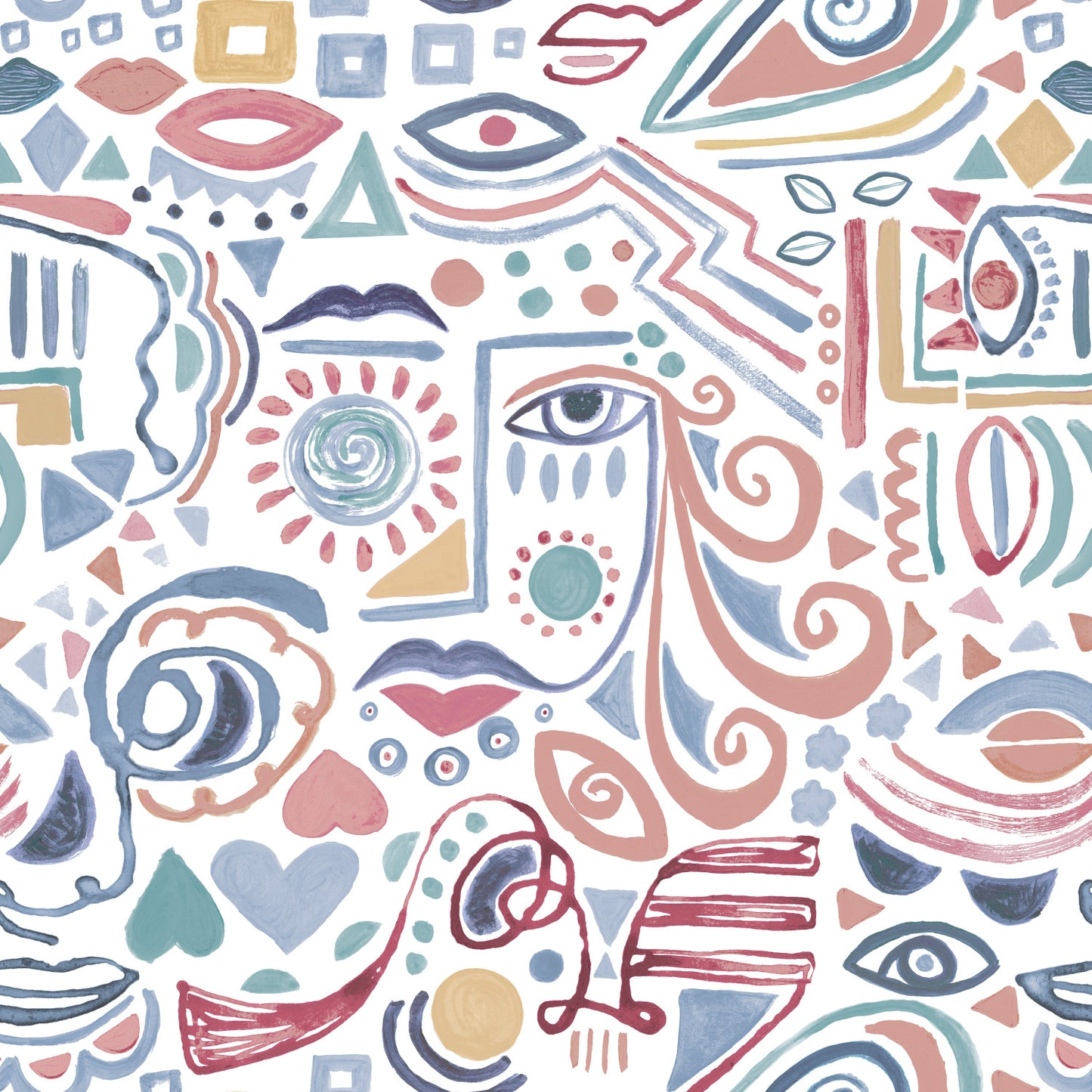 York Wallcoverings RoomMates Mod Faces Pink Peel and Stick Wallpaper Glam Global Pinks  Wallpaper - RMK11897RL