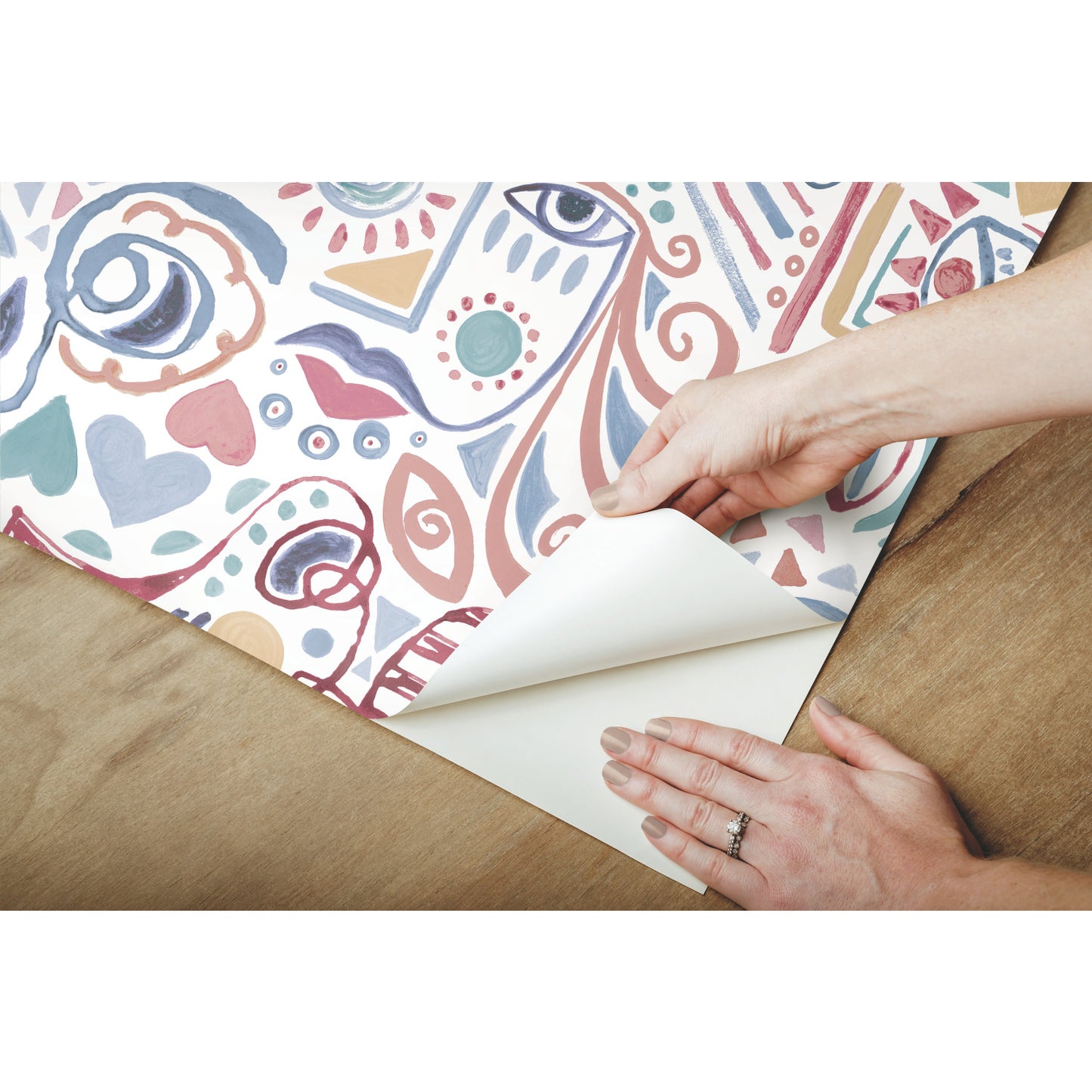 York Wallcoverings RoomMates Mod Faces Pink Peel and Stick Wallpaper Glam Global Pinks  Wallpaper - RMK11897RL