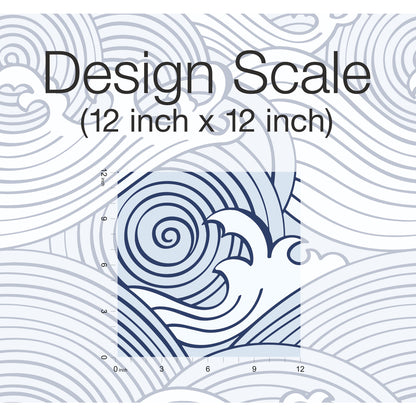 York Wallcoverings RoomMates Asian Waves Blue Peel and Stick Wallpaper Transitional Beach Blues  Wallpaper - RMK11900RL