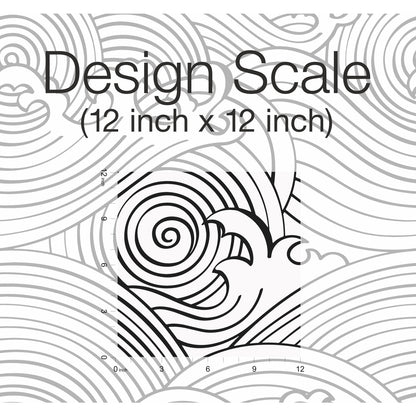 York Wallcoverings RoomMates Asian Waves Black Peel and Stick Wallpaper Transitional Beach Blacks  Wallpaper - RMK11901RL