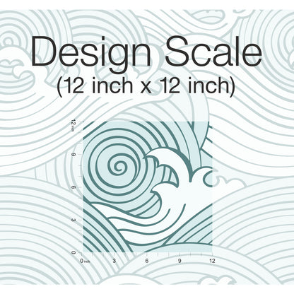 York Wallcoverings RoomMates Asian Waves Teal Peel and Stick Wallpaper Transitional Beach Blues  Wallpaper - RMK11902RL