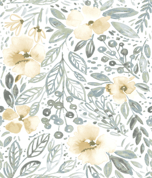 York Wallcoverings RoomMates Clara Jean April Showers Green Peel and Stick Wallpaper Whimsical Nature Greens  Wallpaper - RMK11905WP