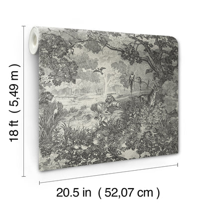 York Wallcoverings RoomMates Jungle Toile Taupe Peel and Stick Wallpaper Modern Botanical Neutrals  Wallpaper - RMK11915WP