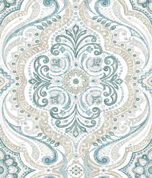 York Wallcoverings RoomMates Bohemian Damask Yellow Peel and Stick Wallpaper Bohemian Global Yellows  Wallpaper - RMK11936WP