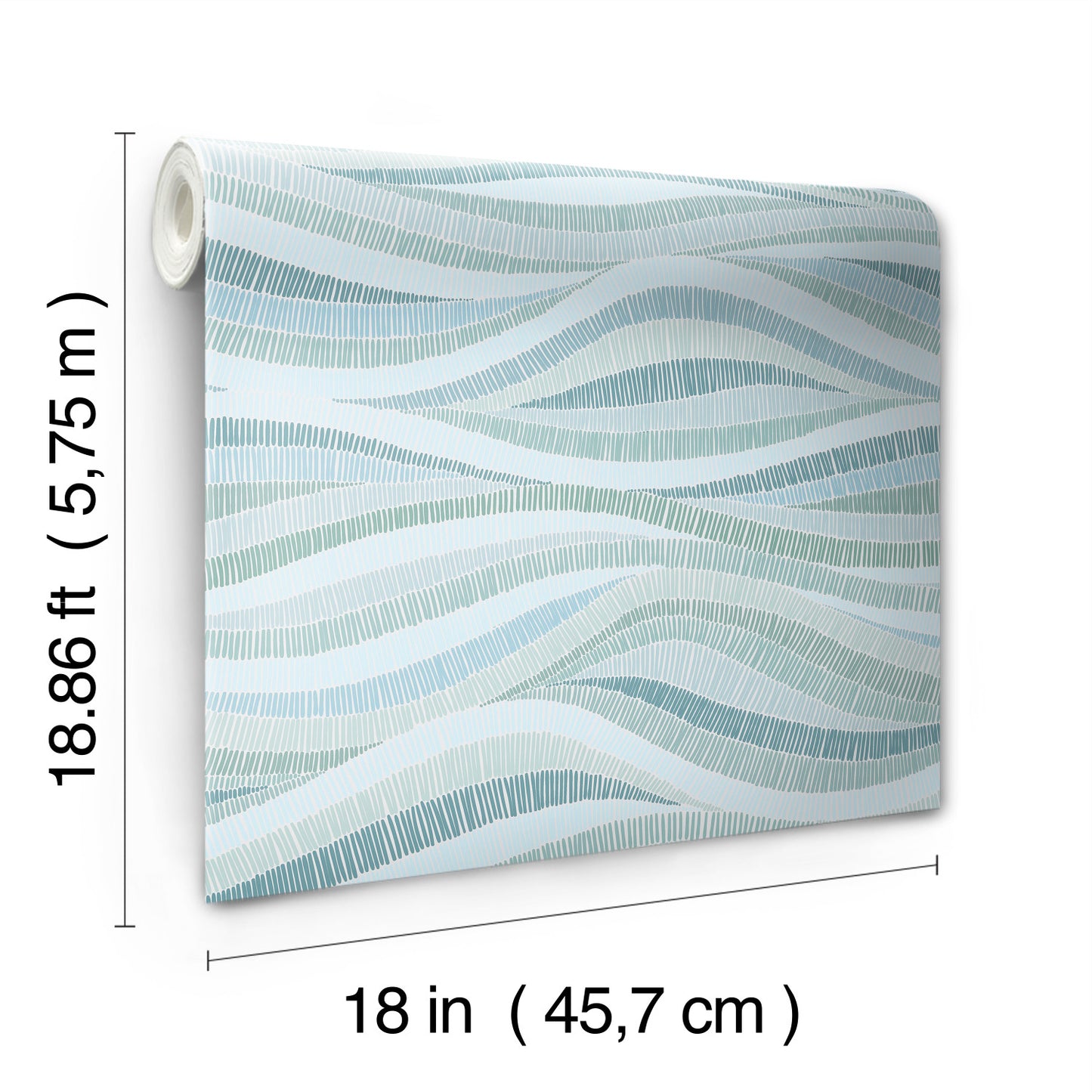 York Wallcoverings RoomMates Mosaic Waves Blue Peel and Stick Wallpaper Modern Ocean Blues  Wallpaper - RMK11943RL
