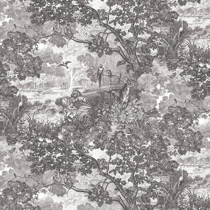 York Wallcoverings RoomMates Jungle Toile Black Peel and Stick Wallpaper Modern Botanical Blacks  Wallpaper - RMK11945WP