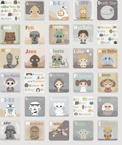 York Wallcoverings RoomMates Star Wars Infant Alphabet Peel and Stick Wallpaper Whimsical Licensed Greys  Wallpaper - RMK11953RL