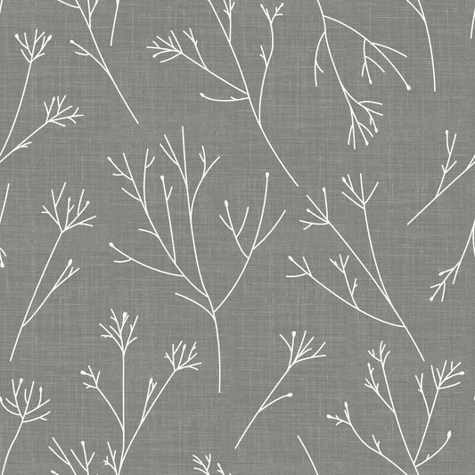 York Wallcoverings RoomMates Twigs Grey Peel and Stick Wallpaper Modern Woods and Forests Greys  Wallpaper - RMK11966WP