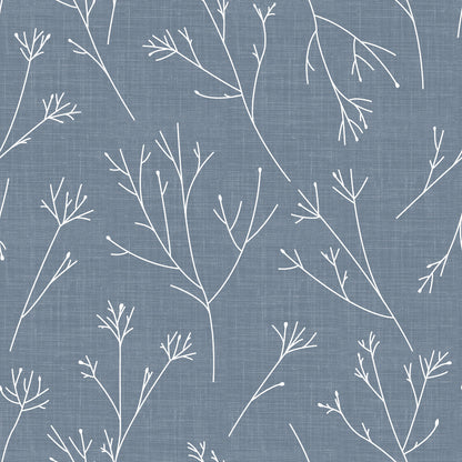 York Wallcoverings RoomMates Twigs Blue Peel and Stick Wallpaper Modern Woods and Forests Blues  Wallpaper - RMK11967WP