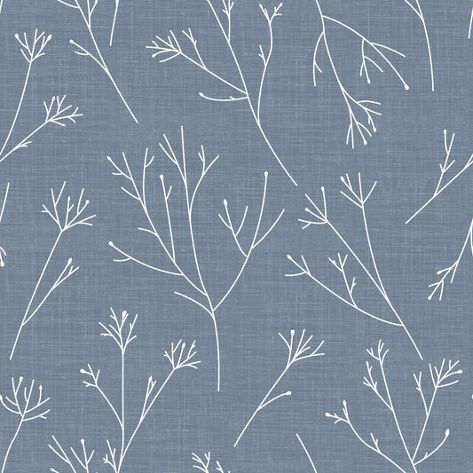 York Wallcoverings RoomMates Twigs Blue Peel and Stick Wallpaper Modern Woods and Forests Blues  Wallpaper - RMK11967WP