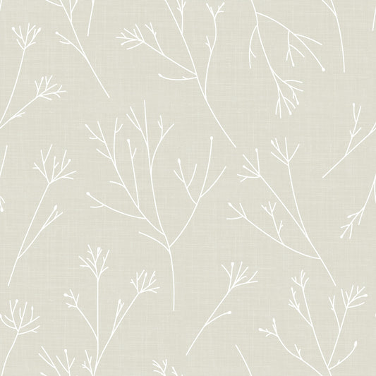 York Wallcoverings RoomMates Twigs Beige Peel and Stick Wallpaper Modern Woods and Forests Neutrals  Wallpaper - RMK11968WP