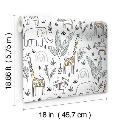 York Wallcoverings RoomMates Jungle Menagerie Yellow Peel and Stick Wallpaper Modern Botanical Yellows  Wallpaper - RMK11980RL