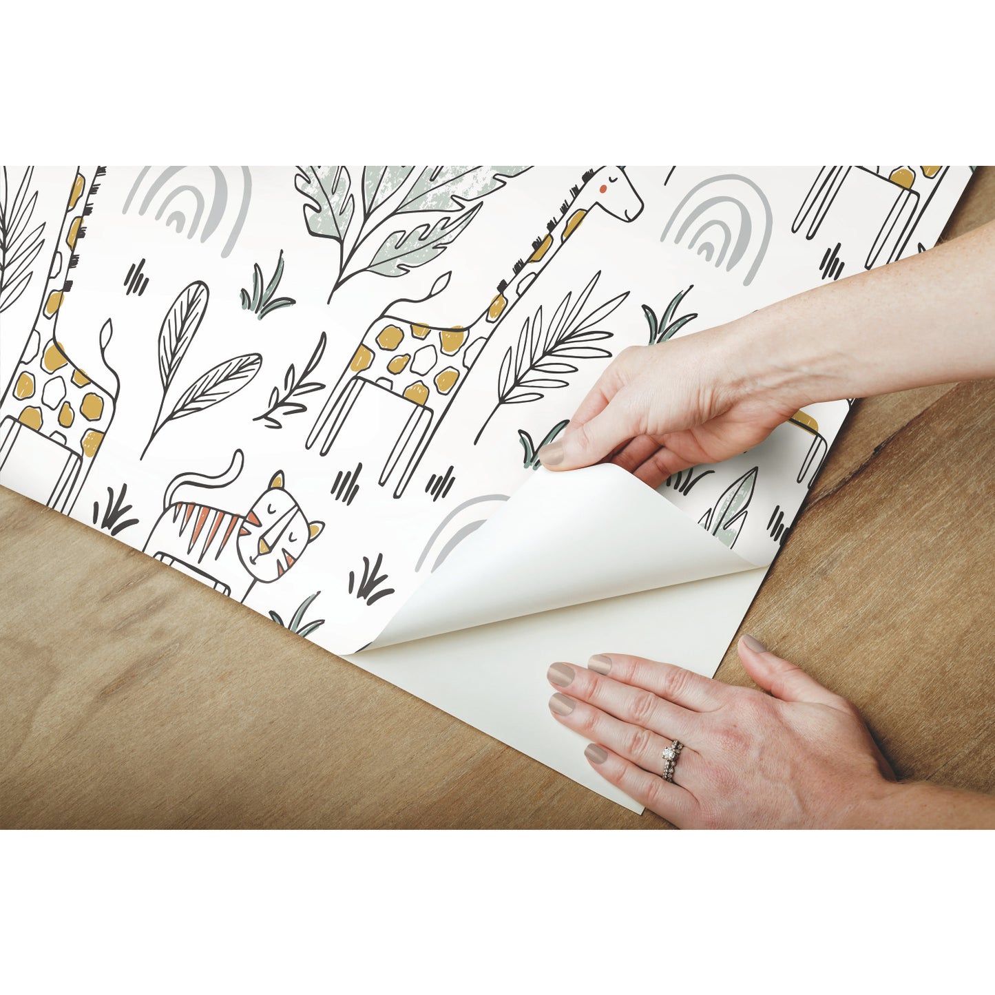 York Wallcoverings RoomMates Jungle Menagerie Yellow Peel and Stick Wallpaper Modern Botanical Yellows  Wallpaper - RMK11980RL