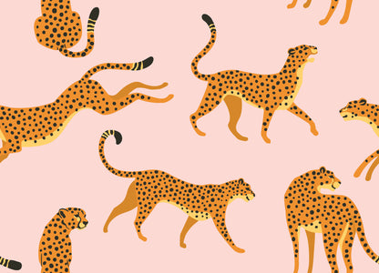York Wallcoverings RoomMates Cheetah Cheetah Pink Peel and Stick Wallpaper Whimsical  Pinks  Wallpaper - RMK11984RL