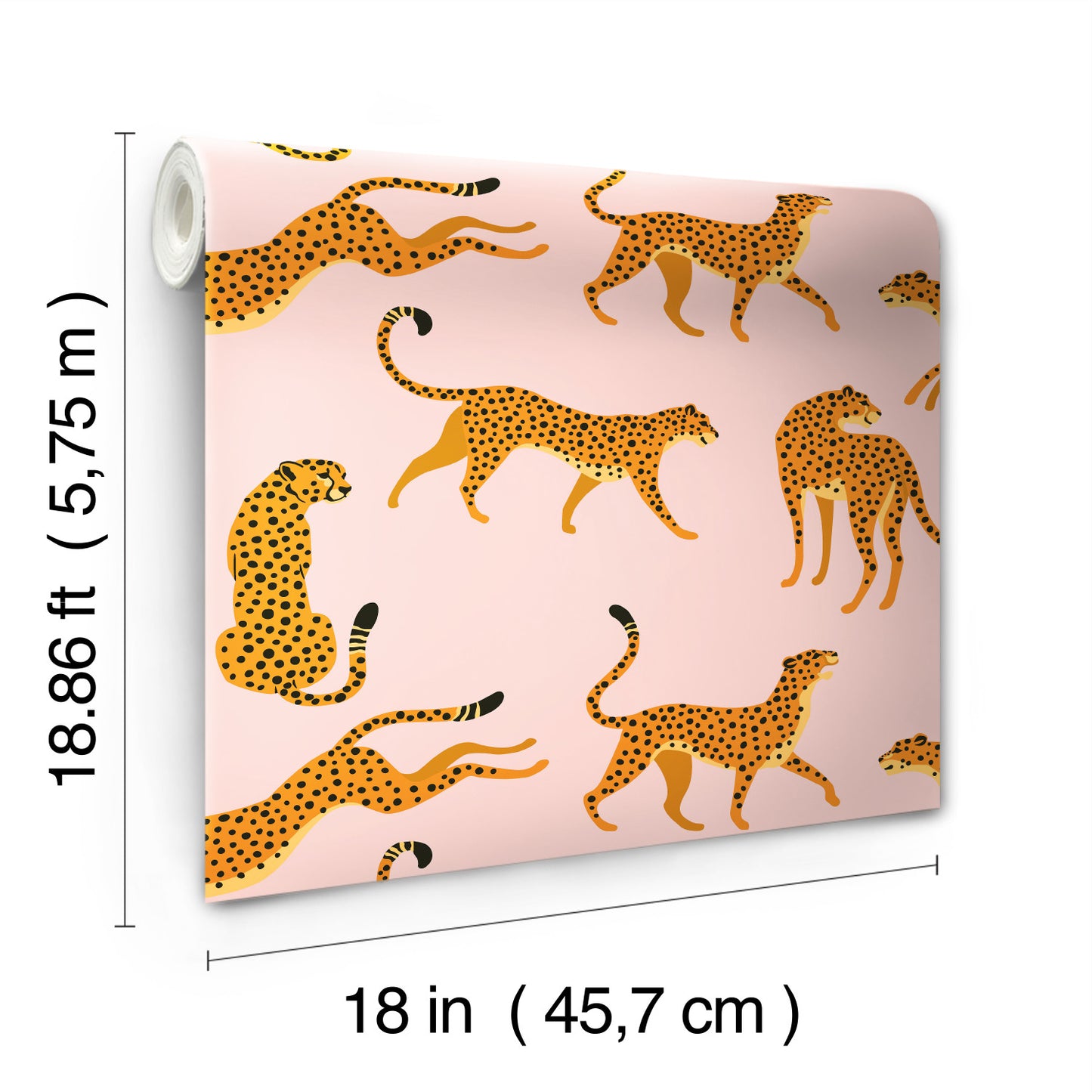 York Wallcoverings RoomMates Cheetah Cheetah Pink Peel and Stick Wallpaper Whimsical  Pinks  Wallpaper - RMK11984RL