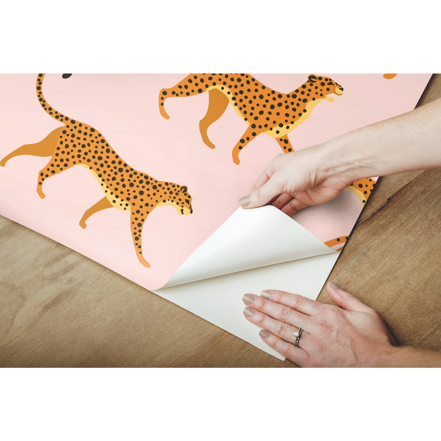 York Wallcoverings RoomMates Cheetah Cheetah Pink Peel and Stick Wallpaper Whimsical  Pinks  Wallpaper - RMK11984RL
