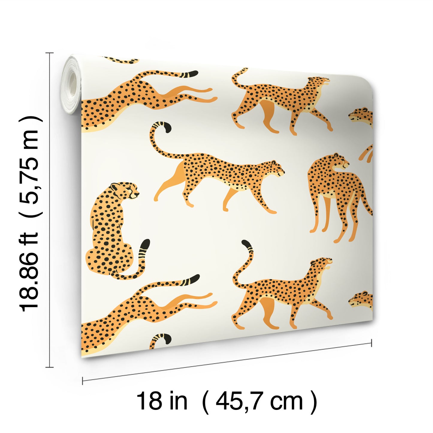 York Wallcoverings RoomMates Cheetah Cheetah Orange Peel and Stick Wallpaper Whimsical  Oranges  Wallpaper - RMK11985RL