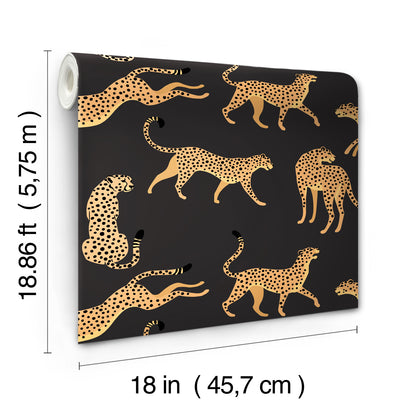 York Wallcoverings RoomMates Cheetah Cheetah Orange Peel and Stick Wallpaper Whimsical  Oranges  Wallpaper - RMK11986RL