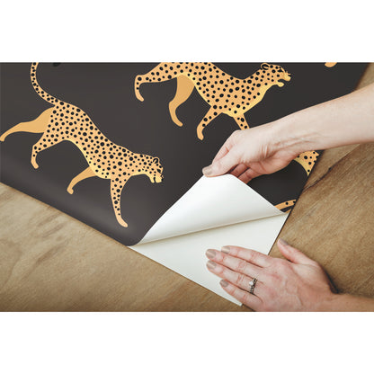 York Wallcoverings RoomMates Cheetah Cheetah Orange Peel and Stick Wallpaper Whimsical  Oranges  Wallpaper - RMK11986RL