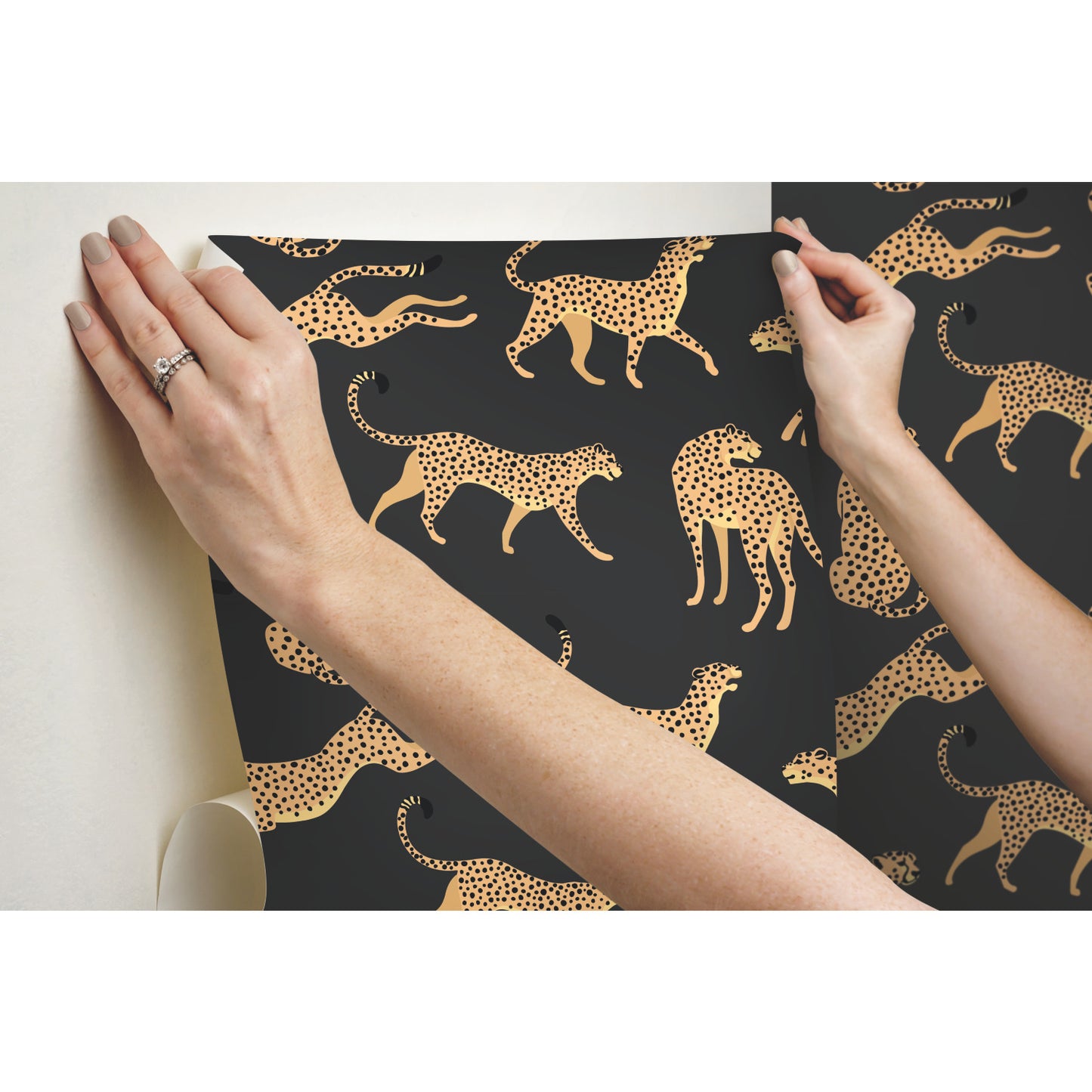 York Wallcoverings RoomMates Cheetah Cheetah Orange Peel and Stick Wallpaper Whimsical  Oranges  Wallpaper - RMK11986RL
