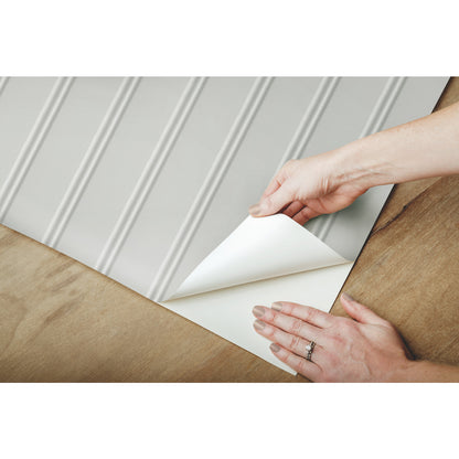 York Wallcoverings RoomMates Beadboard Grey Peel and Stick Wallpaper Farmhouse Global Greys  Wallpaper - RMK11995WP