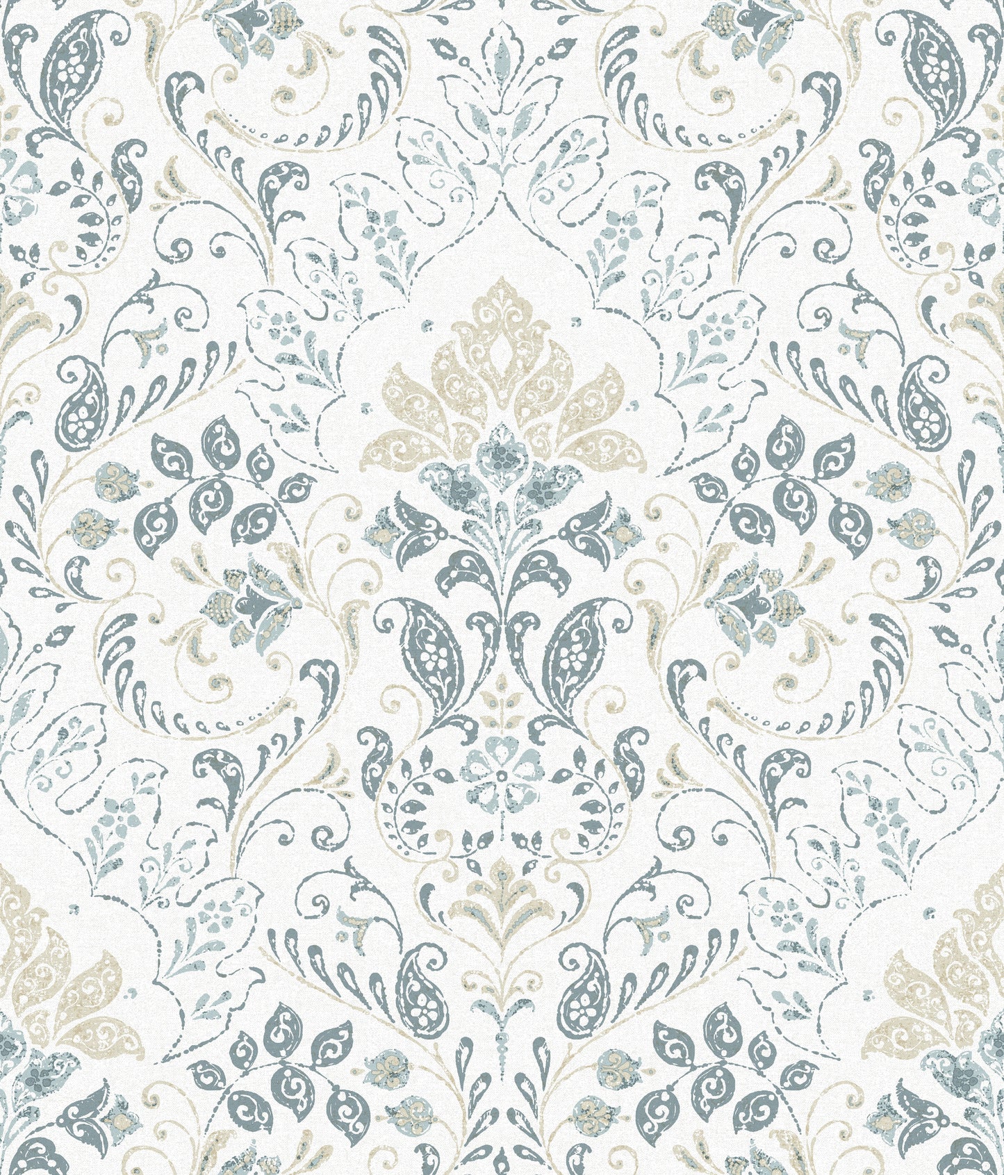 York Wallcoverings RoomMates Persian Damask Blue Peel and Stick Wallpaper Traditional Global Blues  Wallpaper - RMK11998WP