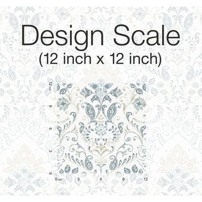 York Wallcoverings RoomMates Persian Damask Blue Peel and Stick Wallpaper Traditional Global Blues  Wallpaper - RMK11998WP