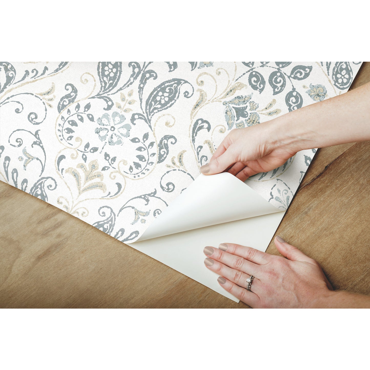 York Wallcoverings RoomMates Persian Damask Blue Peel and Stick Wallpaper Traditional Global Blues  Wallpaper - RMK11998WP