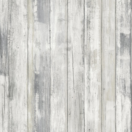 York Wallcoverings RoomMates Weathered Planks Grey Peel and Stick Wallpaper Farmhouse Global Greys  Wallpaper - RMK12006WP