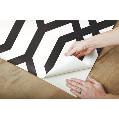 York Wallcoverings RoomMates Gazebo Lattice Black Peel and Stick Wallpaper Traditional Global Blacks  Wallpaper - RMK12014WP