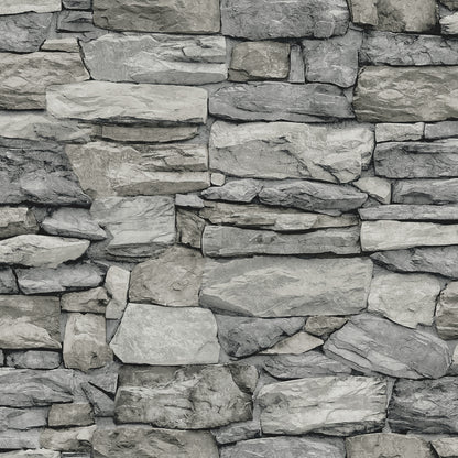 York Wallcoverings RoomMates Stone Grey Peel and Stick Wallpaper Industrial Nature Greys  Wallpaper - RMK12017WP